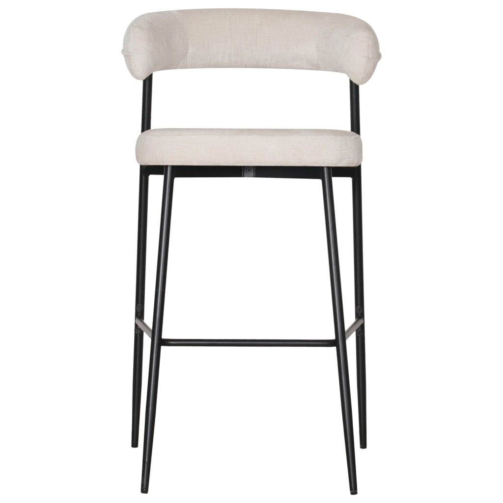 Set di 2 sgabelli da bar in tessuto beige THEA