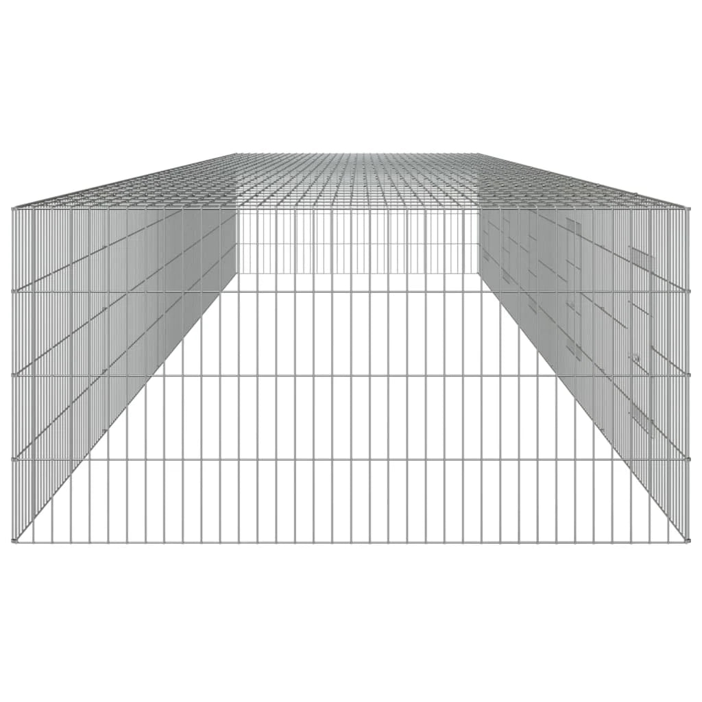 Gabbia per conigli con 5 pannelli 541 x 109 x 54 cm ferro zincato argento 02_0041692