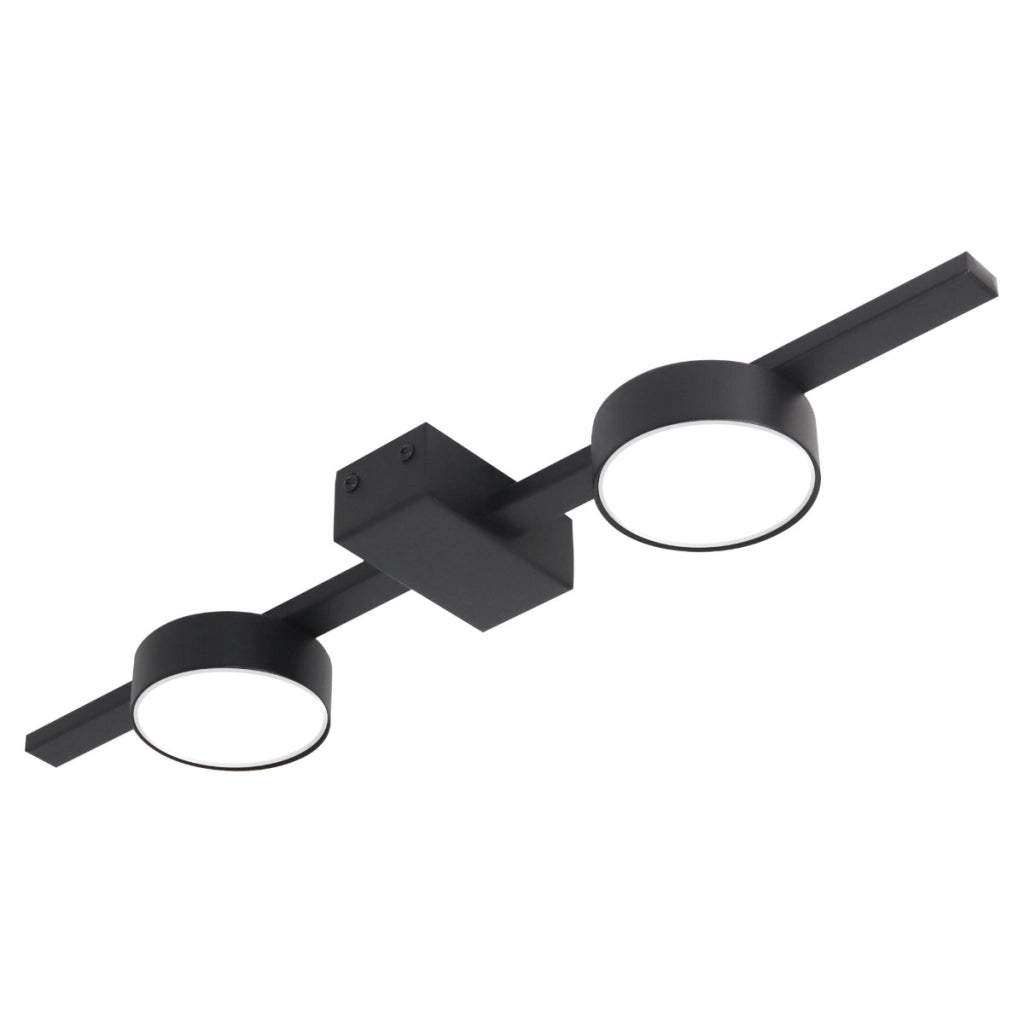 Faretto soffitto doppio nero su barra 2xGX53 10W Polux