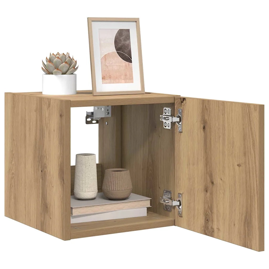Mobile TV da parete-Mobile TV a Muro-Credenza TV Rovere Artigianale 30,5 x 35 x 30 cm