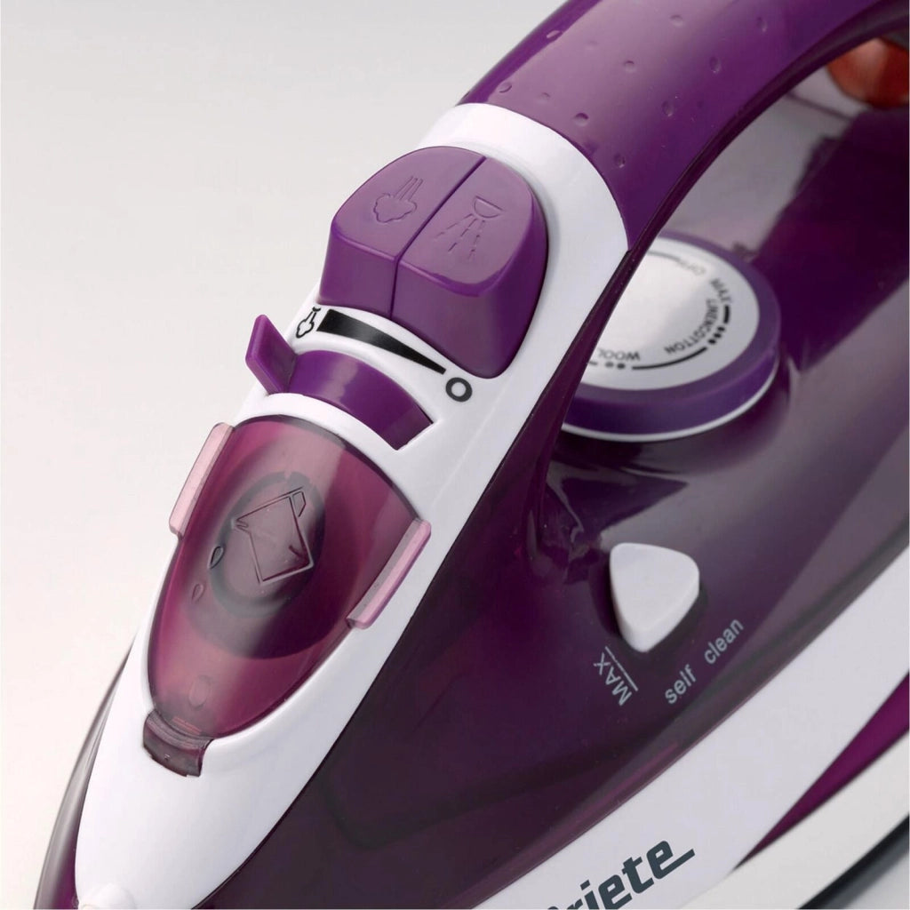 Ariete 6235 Ferro da Stiro a Vapore Piastra Ceramica 2000W Serbatoio 300ml Vapore Verticale Auto-pulizia colore Bianco Viola