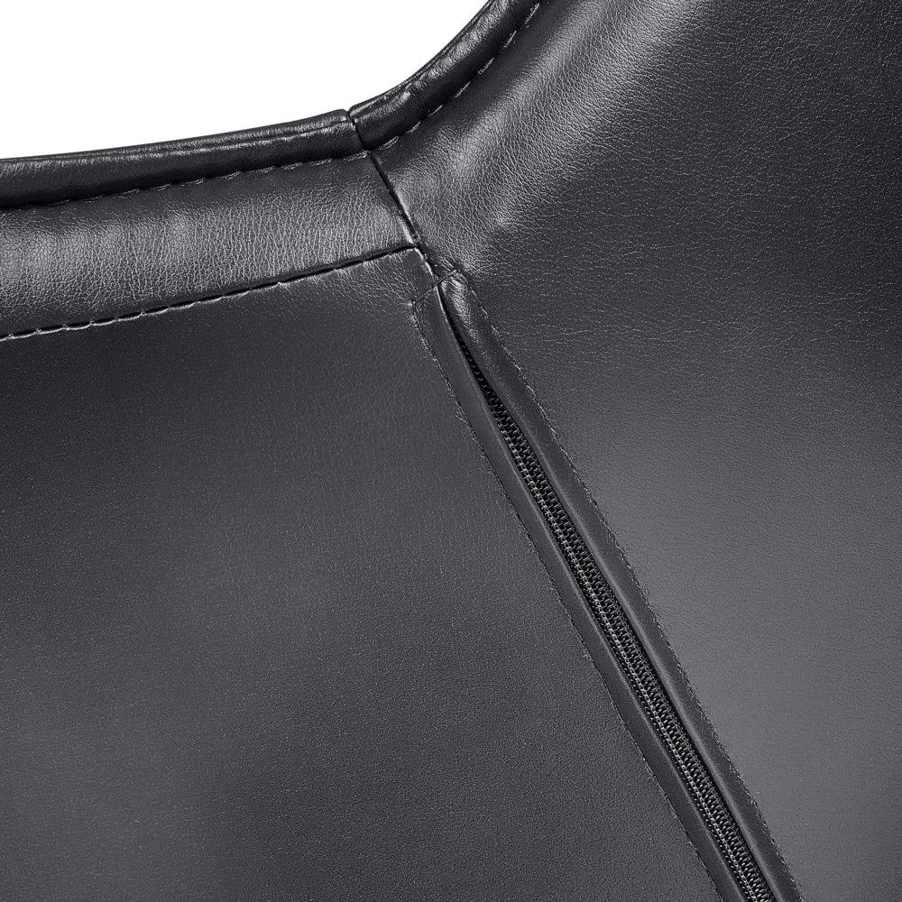 Sedia da ufficio in ecopelle nero girevole altezza regolabile stile moderno home office