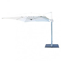 Ombrellone da Giardino Saturno Decentrato 3x4 m in Alluminio Blu Telo Bianco