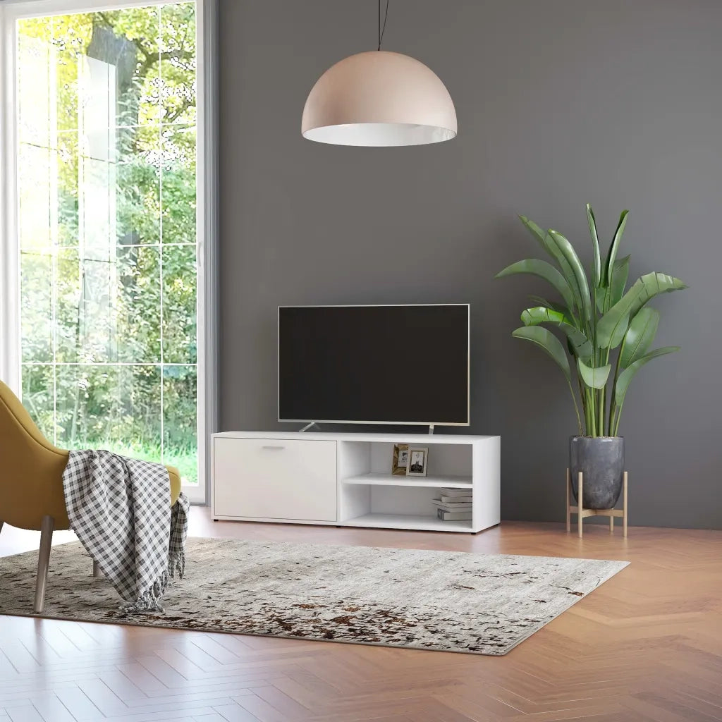 Mobile Porta TV Bianco 120x34x37 cm in Legno Multistrato 801152