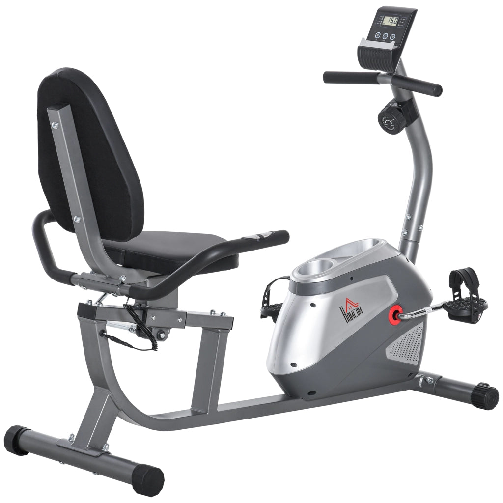 Cyclette Orizzontale con Seduta Regolabile ¨C zephmum ¨C Grigio 121.5-136x62.5x98cm