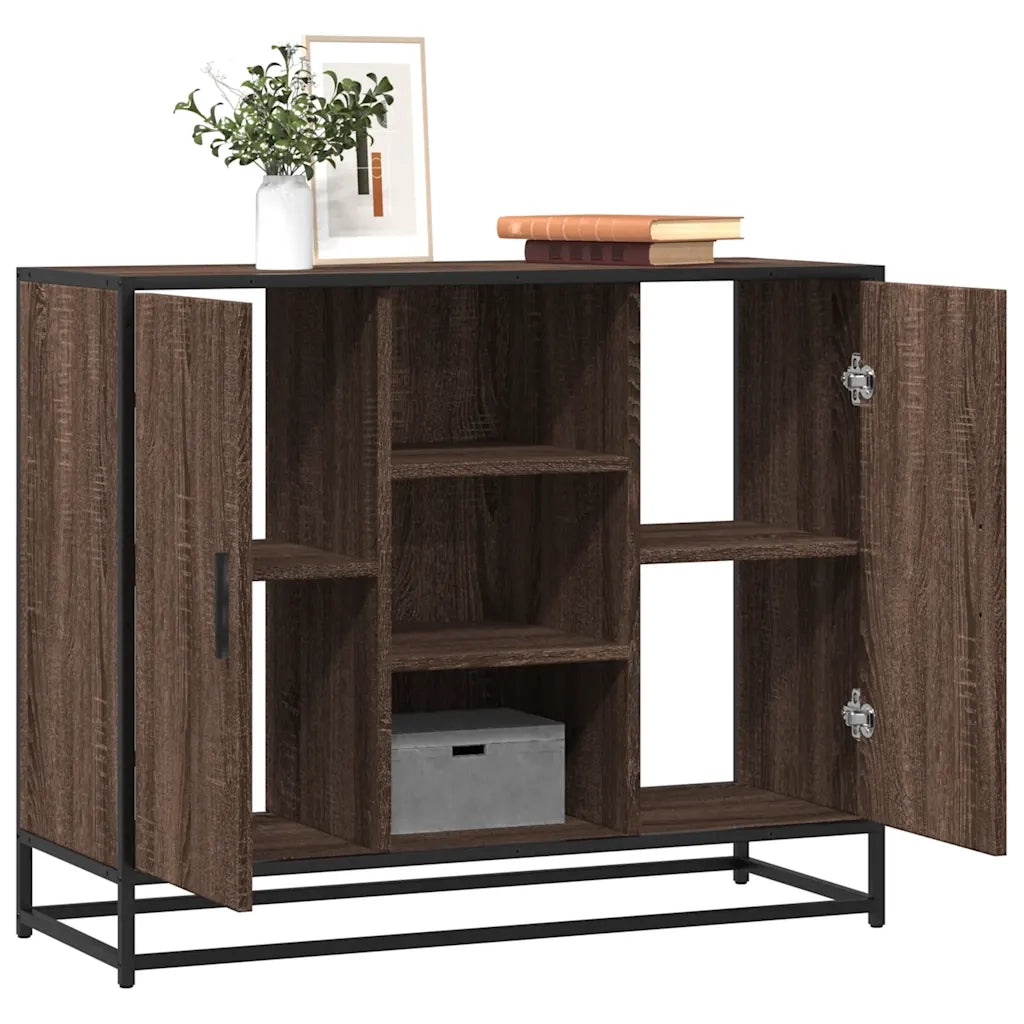 Credenza Rovere Marrone 92x35x76 cm in Legno Multistrato 849018
