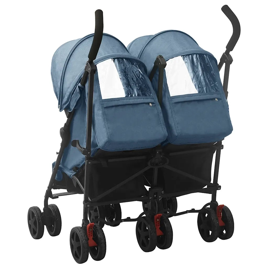 Passeggino Gemellare Blu Marino in Acciaio 10238