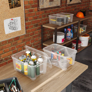 Set 5 Contenitori Rettangolari 38x26x19 cm in Plastica Keter T Box XS Trasparente