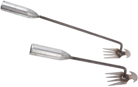 Strumento per la rimozione delle erbacce - Manico lungo - 4 Denti - Manico portatile - Spazzola per erbacce