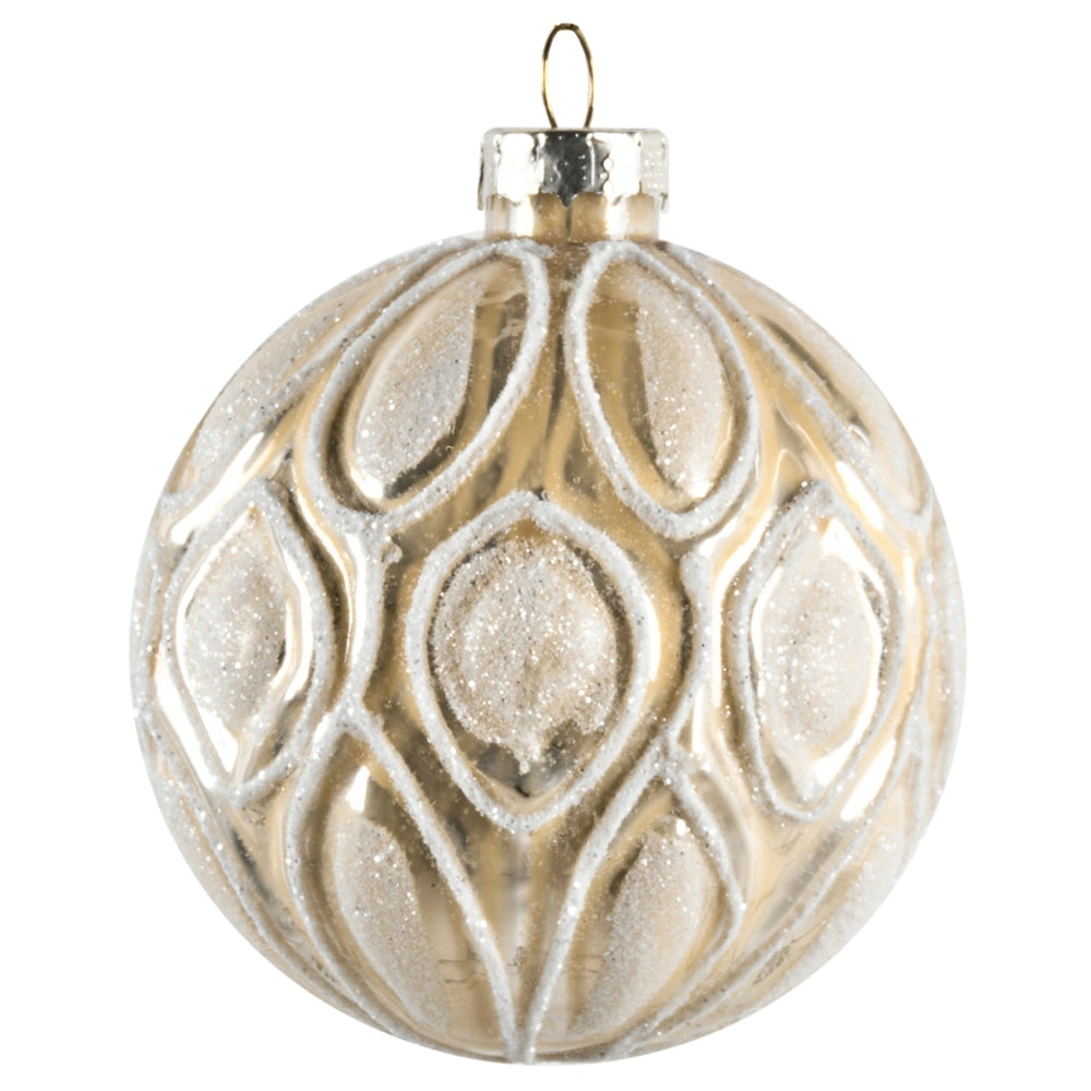 Set di 24 palline di Natale in vetro da appendere all'albero di Natale in stile tradizionale glamour color oro rosa