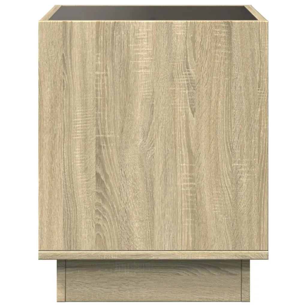 vidaXL Tavolino da Salotto con LED Infinity Rovere Sonoma 40x40x50 cm