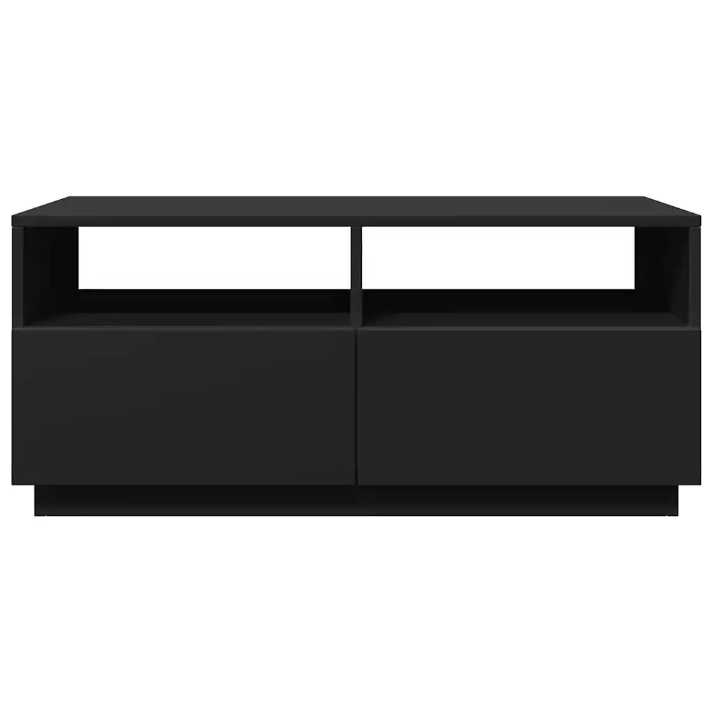 Tavolino da Soggiorno con Luci LED Nero 90x49x40 cm