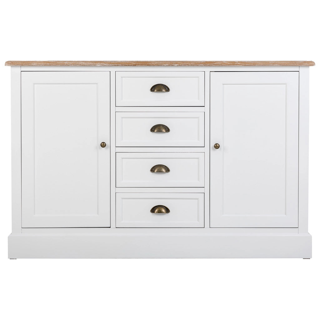 Credenza in legno bianco 124x40x80h