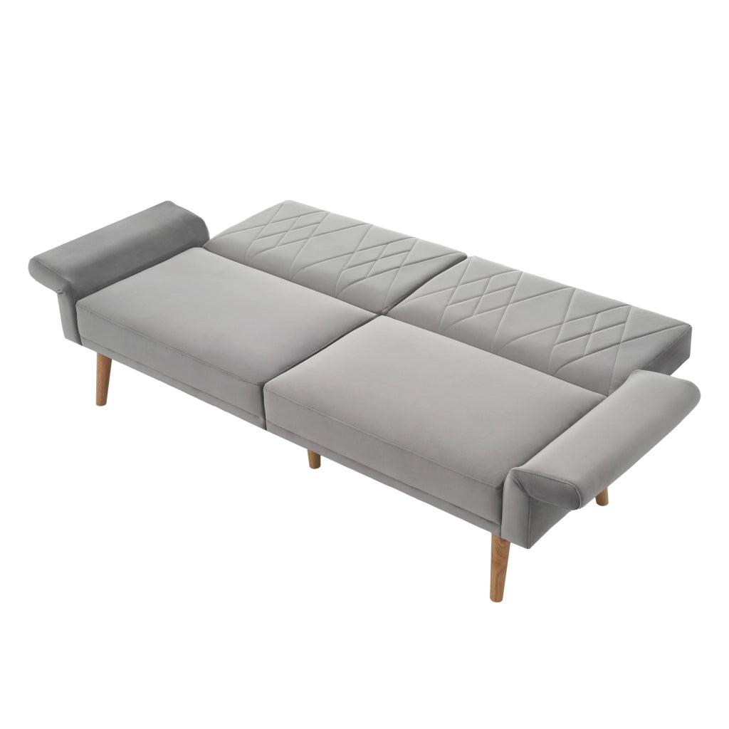 Divano Letto 2 Posti in Velluto ¨C MINIMAL ¨C Grigio