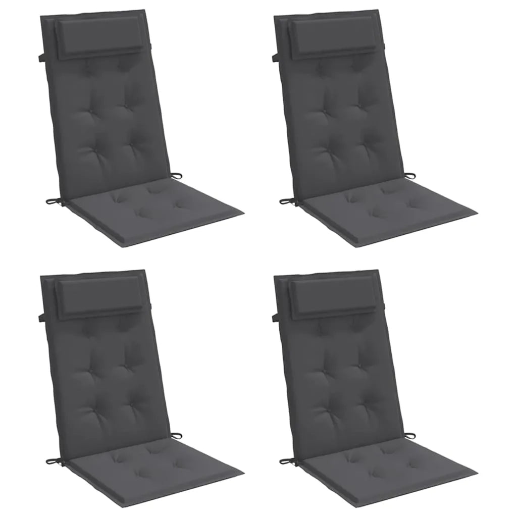Cuscini per Sedia Schienale Alto 4 pz Antracite Tessuto Oxford 361875