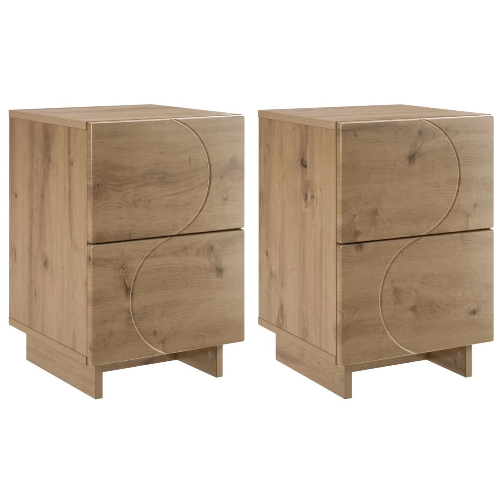 Armadio da Notte 2 pz Rovere Artigianale 33,5 x 34,5 x 50 cm 8011404
