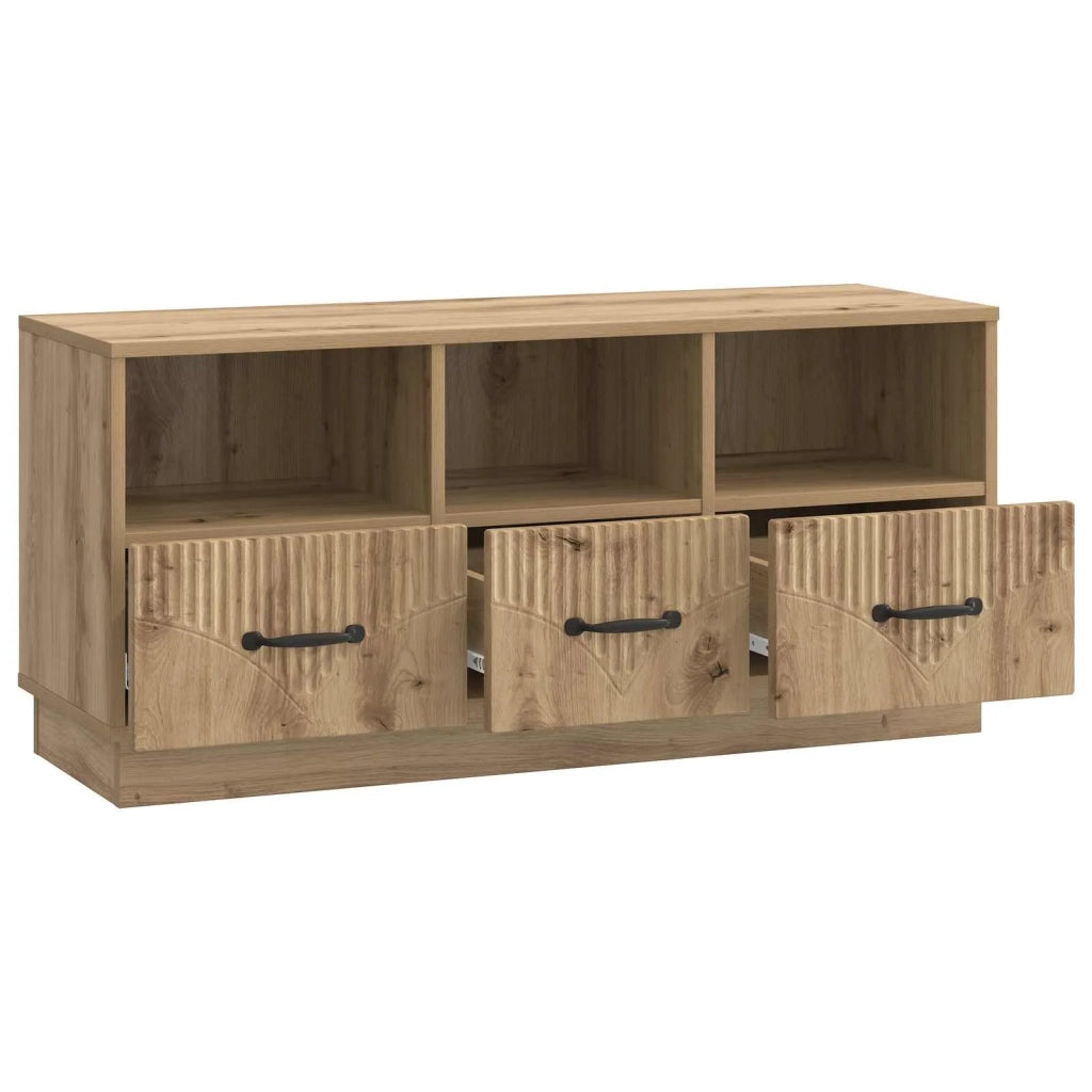 Mobile TV con cassetto-Credenza per TV Rovere Artigianale 102 x 34,5 x 47 cm 447524