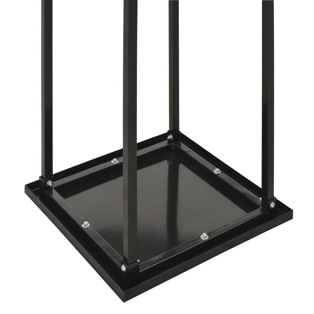Rastrelliera per Legna da Ardere Base Nera 37x37x113cm Acciaio CFW6797097