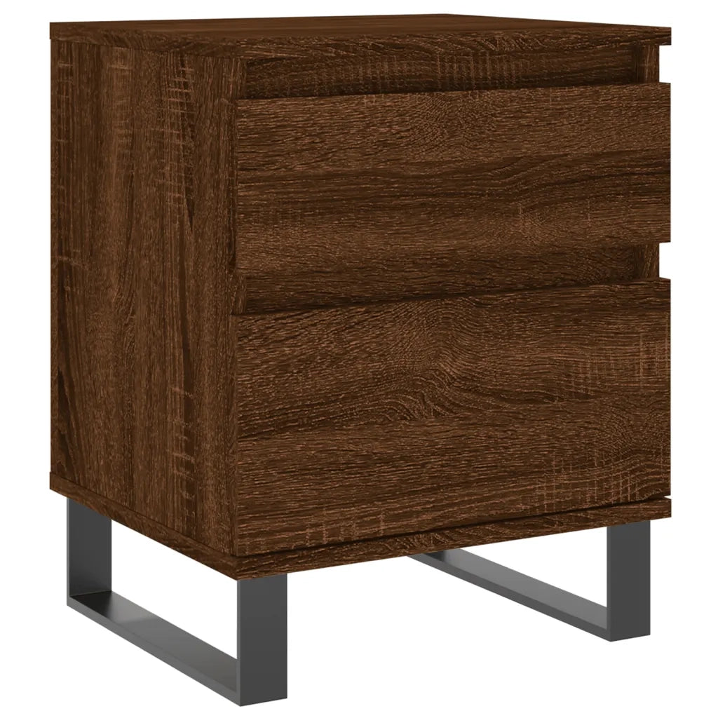 Comodini 2pz Rovere Marrone 40x35x50 cm in Legno Multistrato 830699