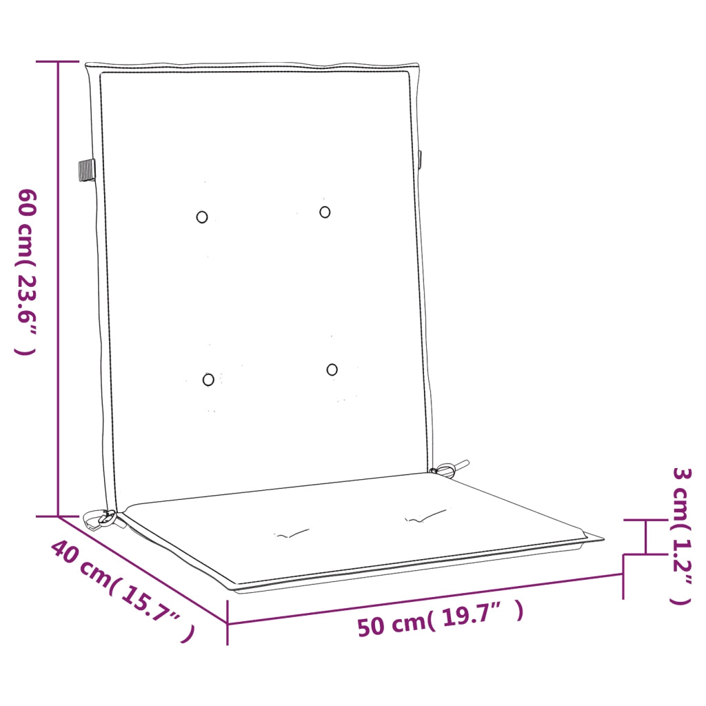 Cuscini per Sedia 6 pz | Cuscini per sedie Verdi 100x50x3 cm in Tessuto Oxford