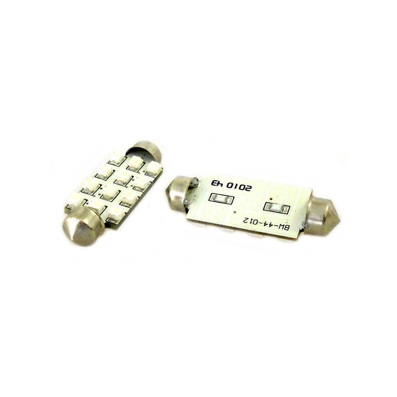 Lampada Led Siluro T11 C5W 42mm 12 Smd Colore Blue 12V Luci Targa e Lettura