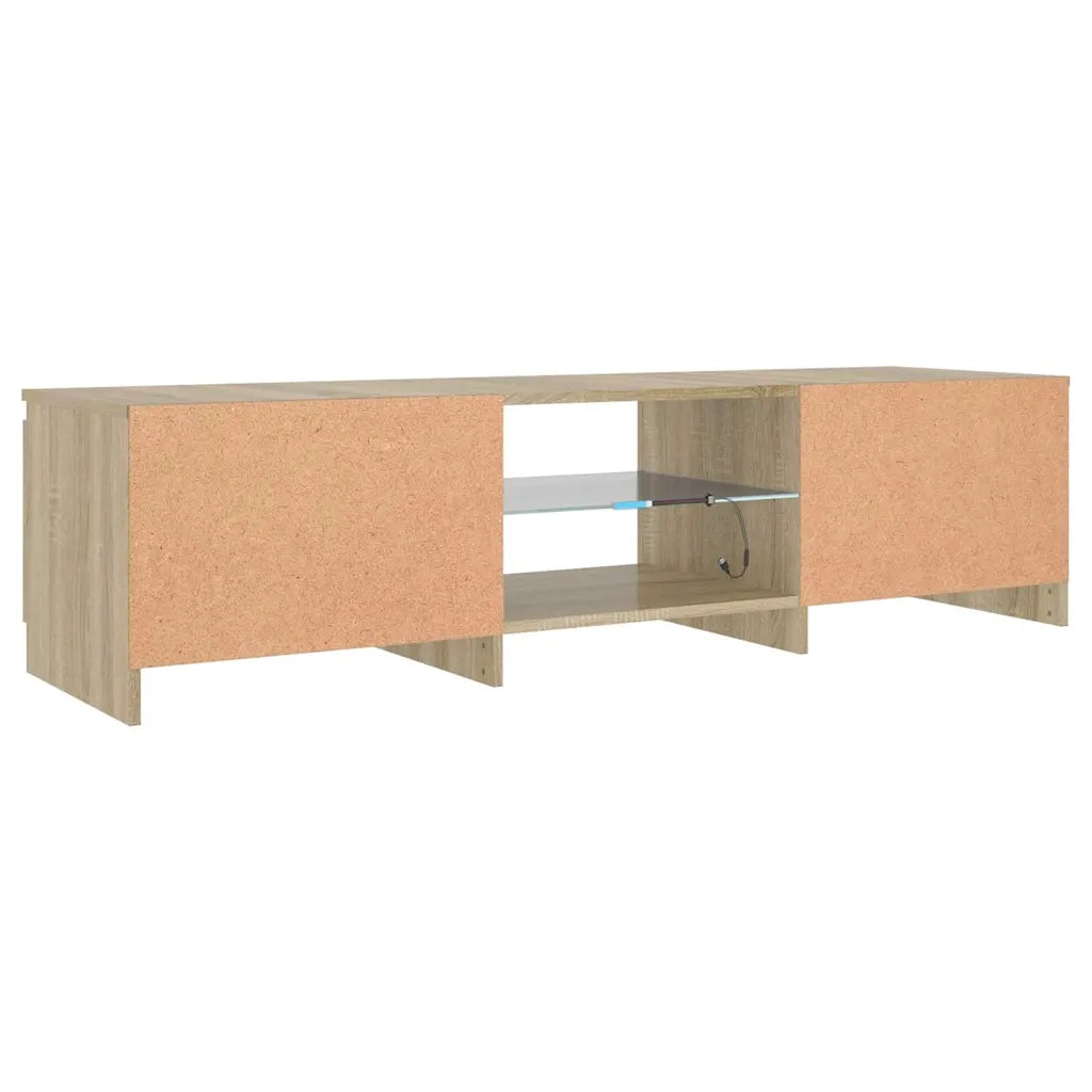 Mobile Porta TV con Luci LED Rovere Fumo 140x40x35,5 cm cod mxl 9219