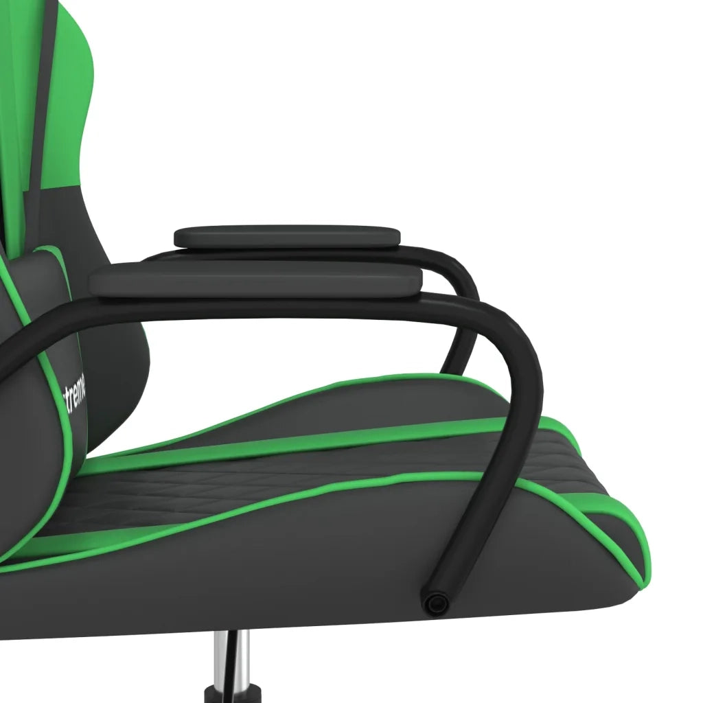 vidaXL Sedia da Gaming Nera e Verde in Similpelle