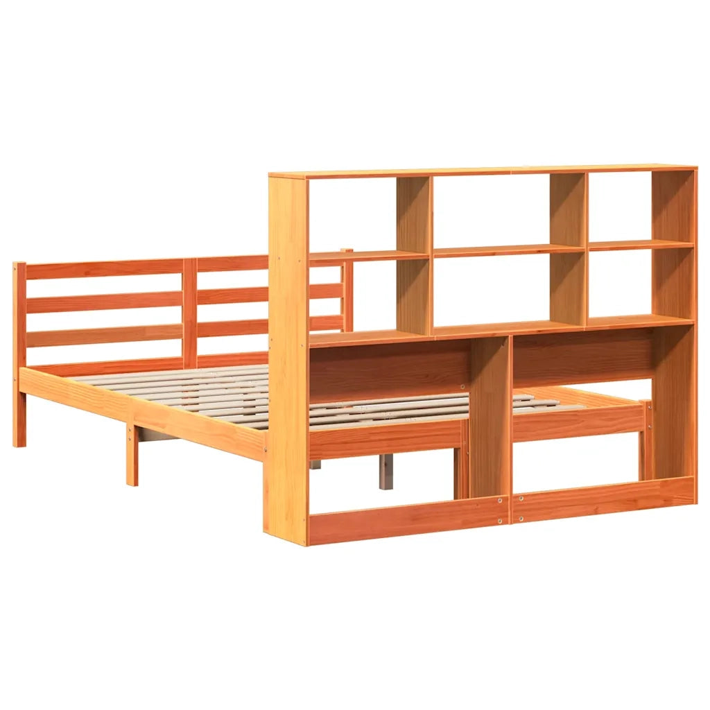Letto Libreria senza Materasso Marrone Cera 140x190 cm Legno 3321913