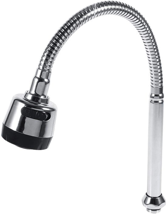 Wastafello 360° Girovettibile - RVS - Manopola Singola - Flessibile Scarico - Rubinetto A Spaliera - Design Stilizzato - Rubinetti Cucina