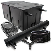 Set Filtro 60.000l Chiarificatore laghetto 72W Pompa NEO8000 70W Tubo 25m