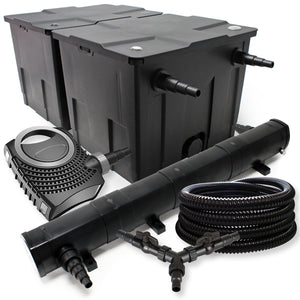 Set Filtro 60.000l Chiarificatore laghetto 72W Pompa NEO8000 70W Tubo 25m
