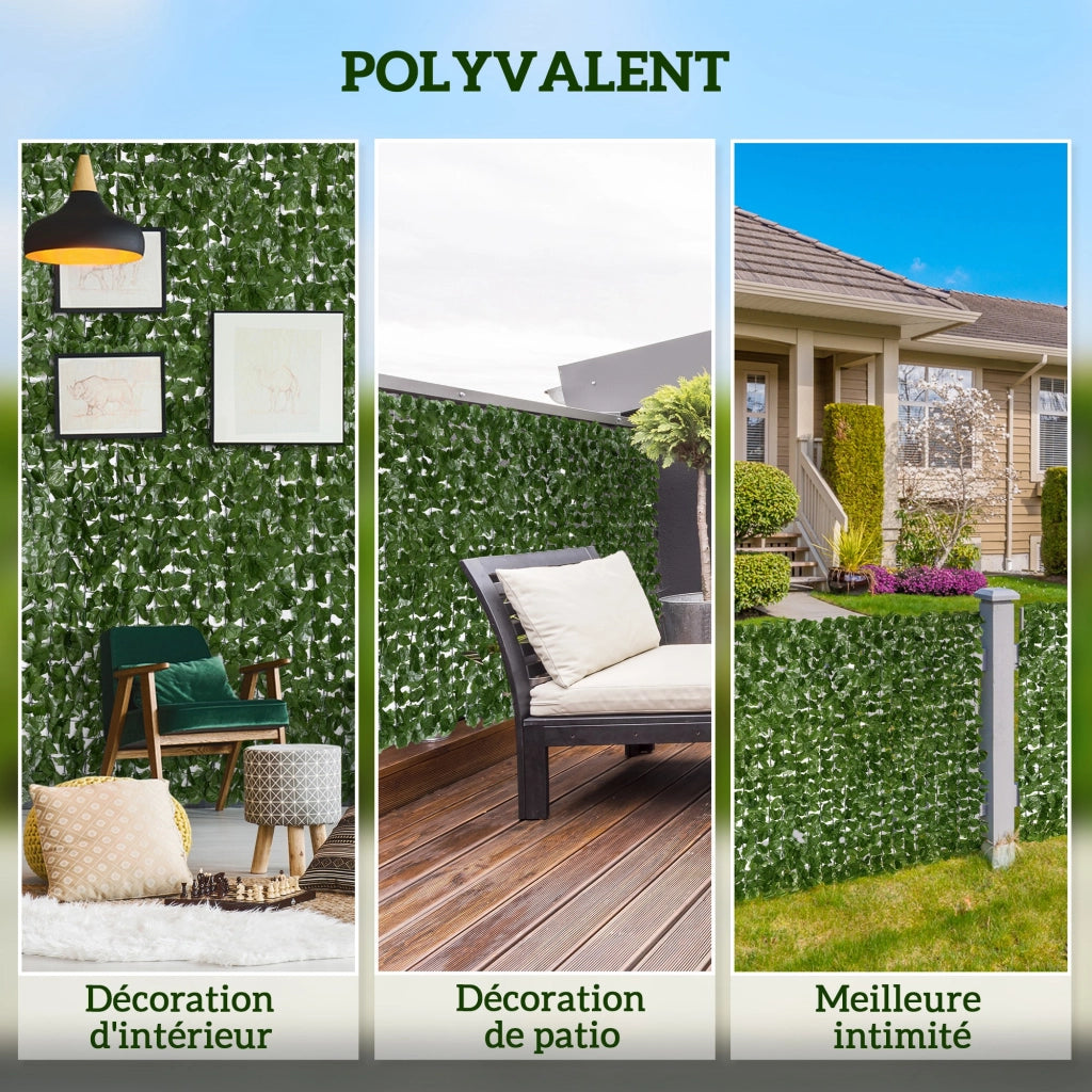 Hedge Artificiale Brise-Vue ¨C Minimal ¨C 3x1 m, Verde Scuro, Anti-UV