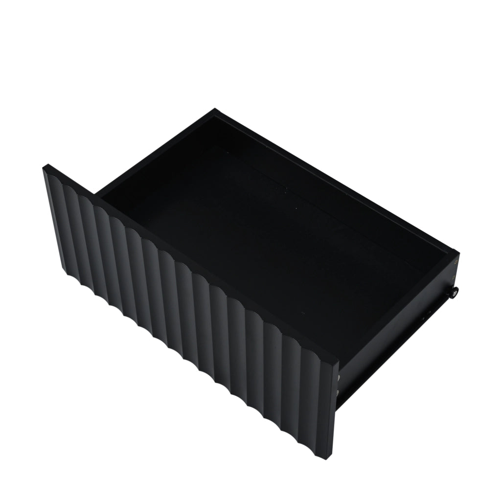TAVOLINO DA CAFFÈ 100 x 50 x 45 cm Nero con LED e 2 cassetti