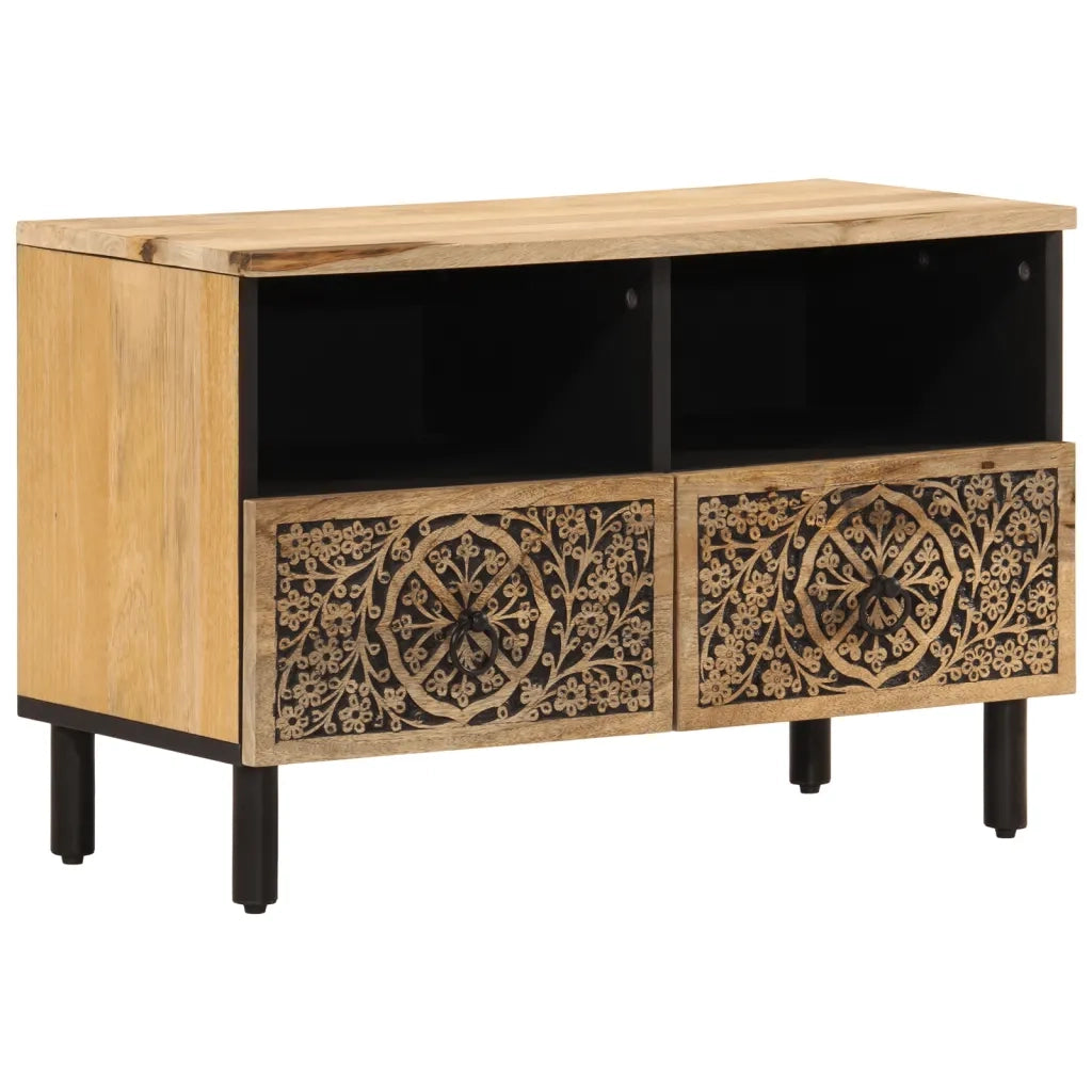 Mobile Porta TV-Credenza per TV 70x33x46 cm in Legno Massello di Mango