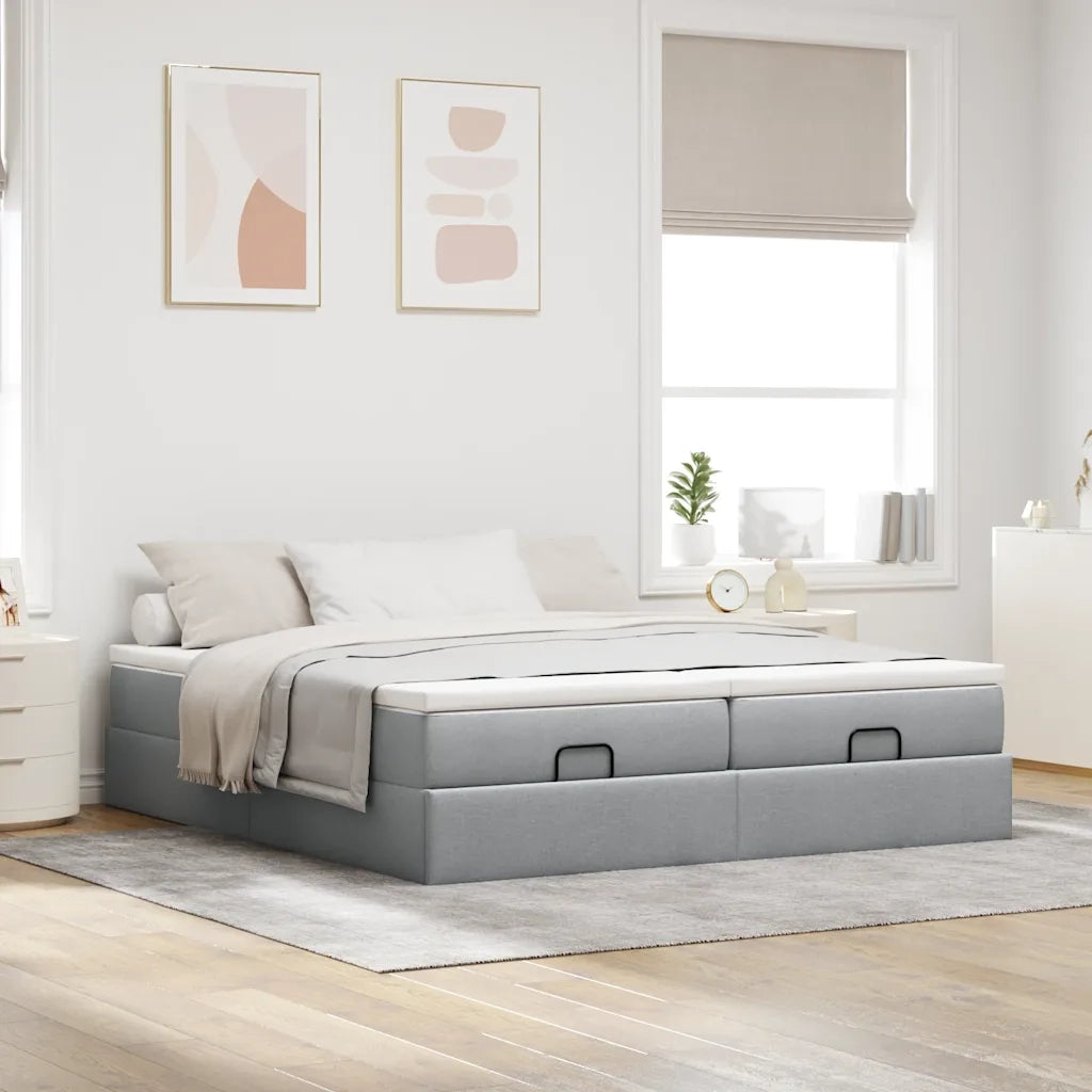 Struttura Letto Pouf con Materassi 180x200 cm in Tessuto 3311241