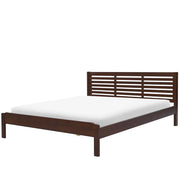 Letto Matrimoniale in Legno Scuro 180 x 200 cm con doghe stile moderno contemporaneo