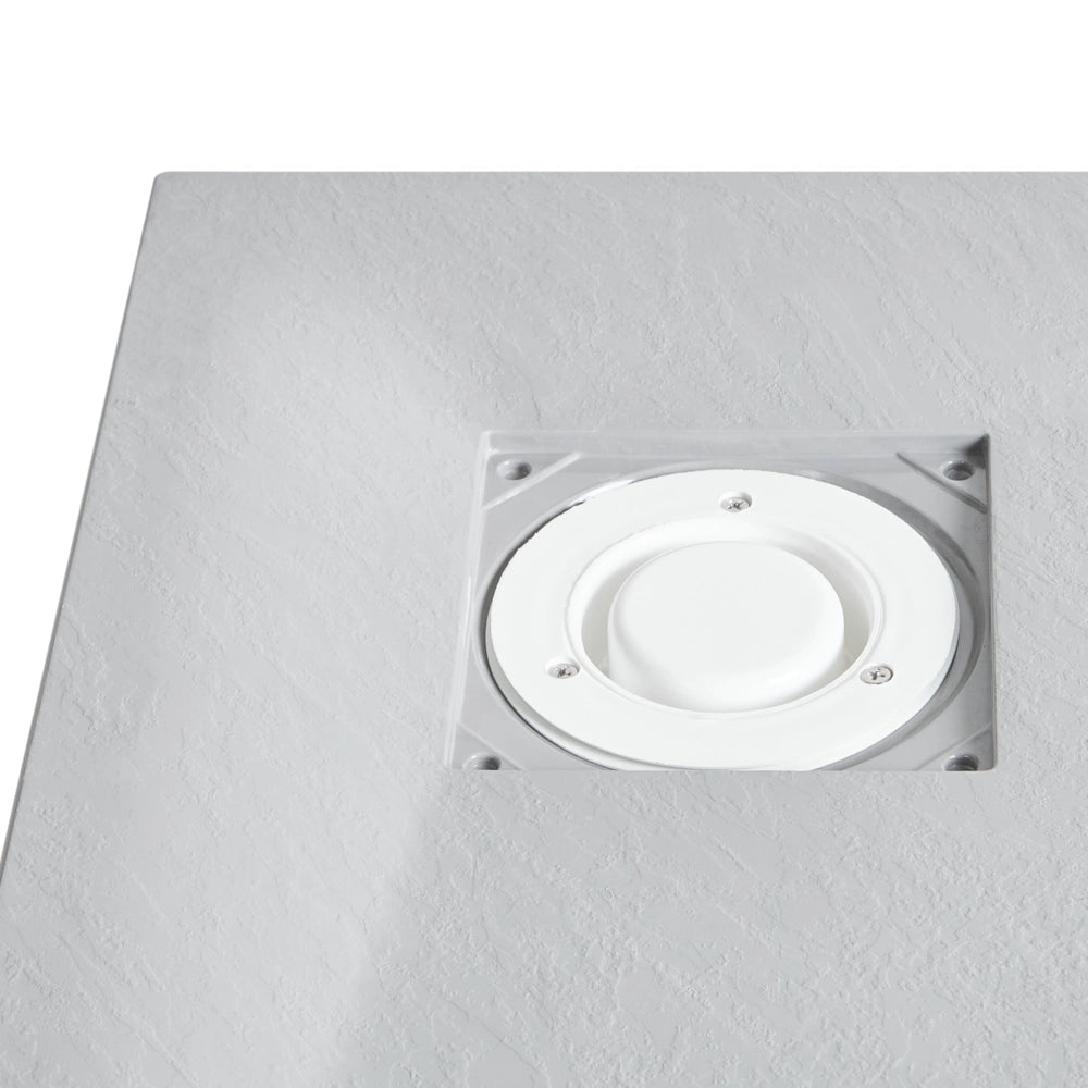 Piatto doccia con scarico grigio SMC 90 x 90 x 3 cm effetto pietra naturale minimalista