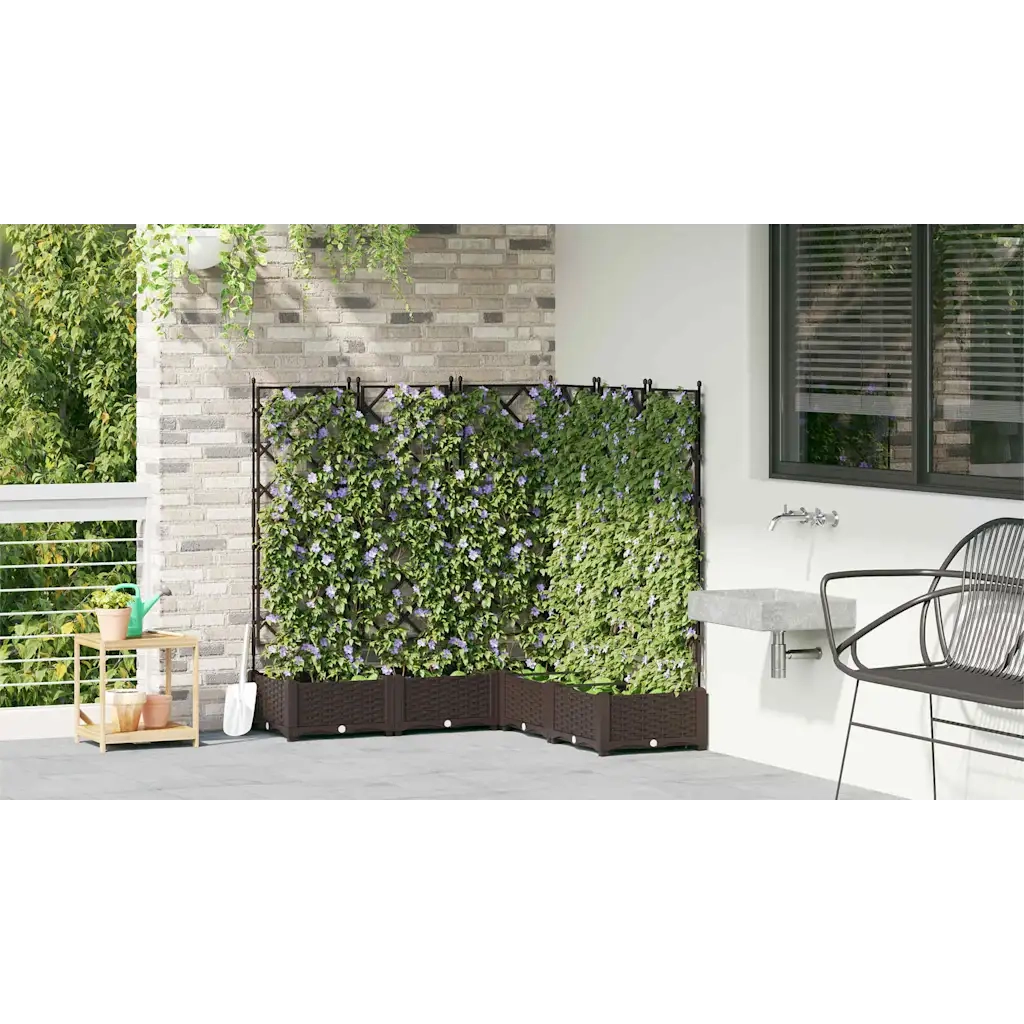 Vaso da giardino 5 pcs Marrone 120 x 120 x 125,5 cm Plastica 42002819
