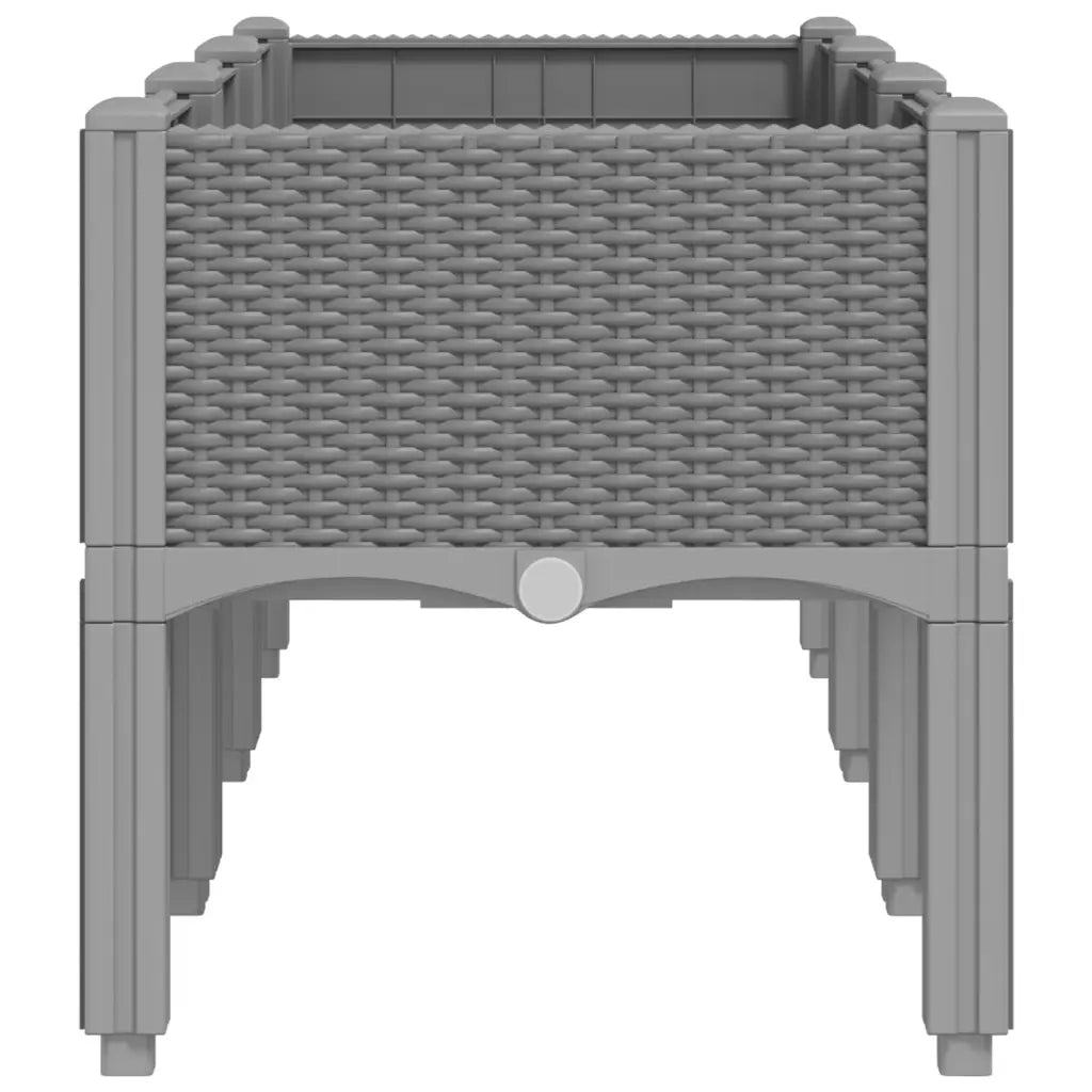Fioriera da Giardino con Gambe Grigio Chiaro 120x40x42 cm in PP 367897