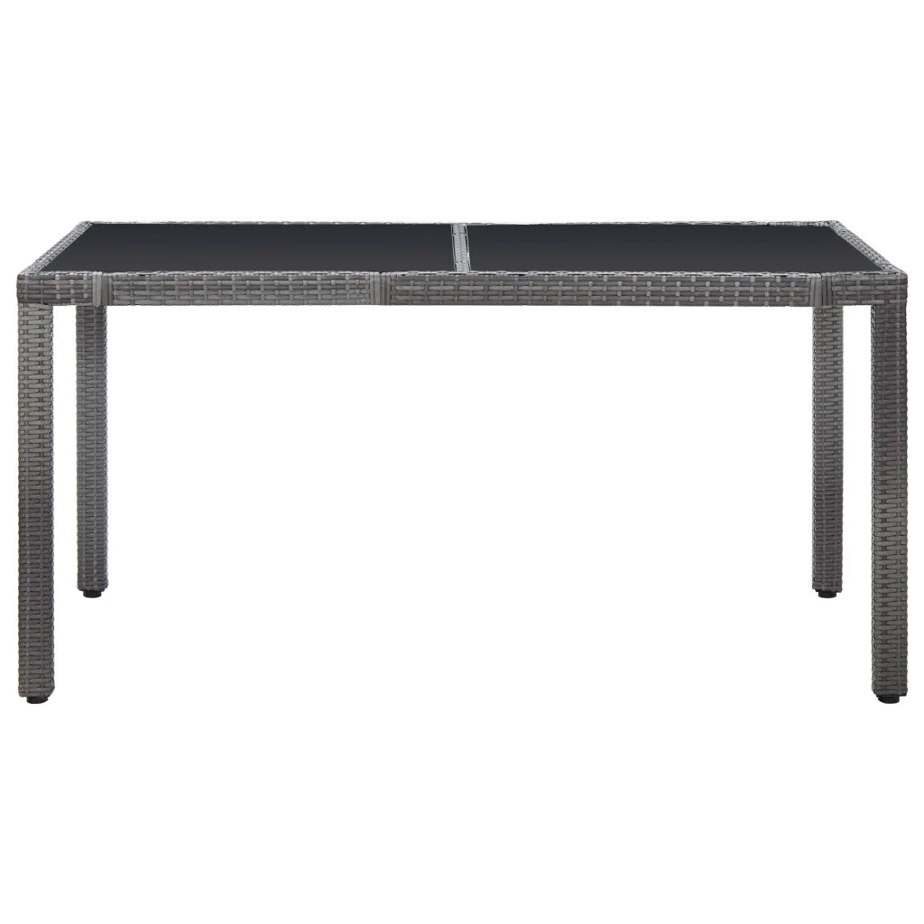 Set da Pranzo da Giardino 7 pz in Polyrattan Grigio 45993