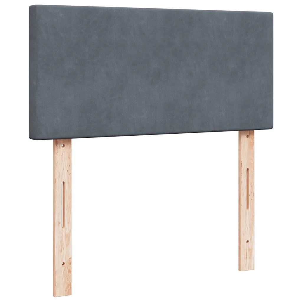 Giroletto a Molle con Materasso Grigio Scuro 90x200 cm Velluto