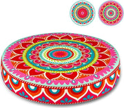 Cuscino per sedute, rotondo, 38 x 6 cm, vasta scelta, mandala, fiori, ninfee, arcobaleno, cuscino per ambienti interni e esterni, cuscino per pavimenti per bambini