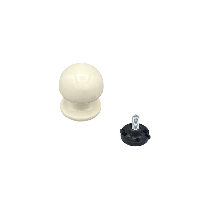 Pomolo fisso per porta SAGUATTI 869/50KB in alluminio bianco lucido