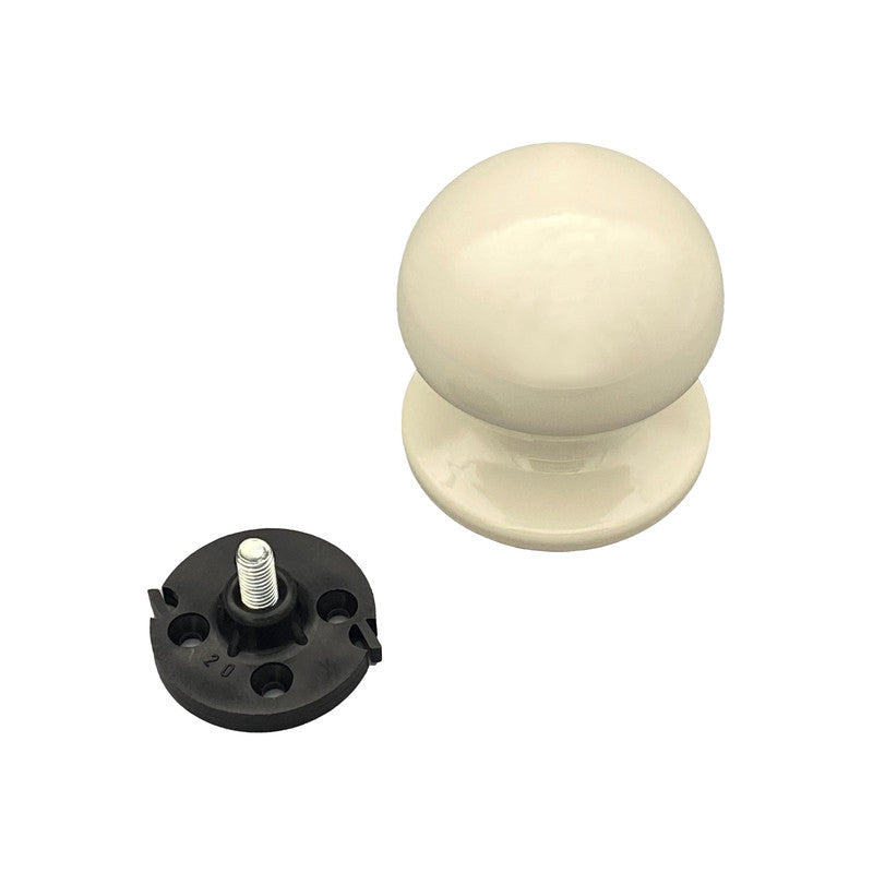 Pomolo fisso per porta SAGUATTI 869/70KB in alluminio bianco lucido