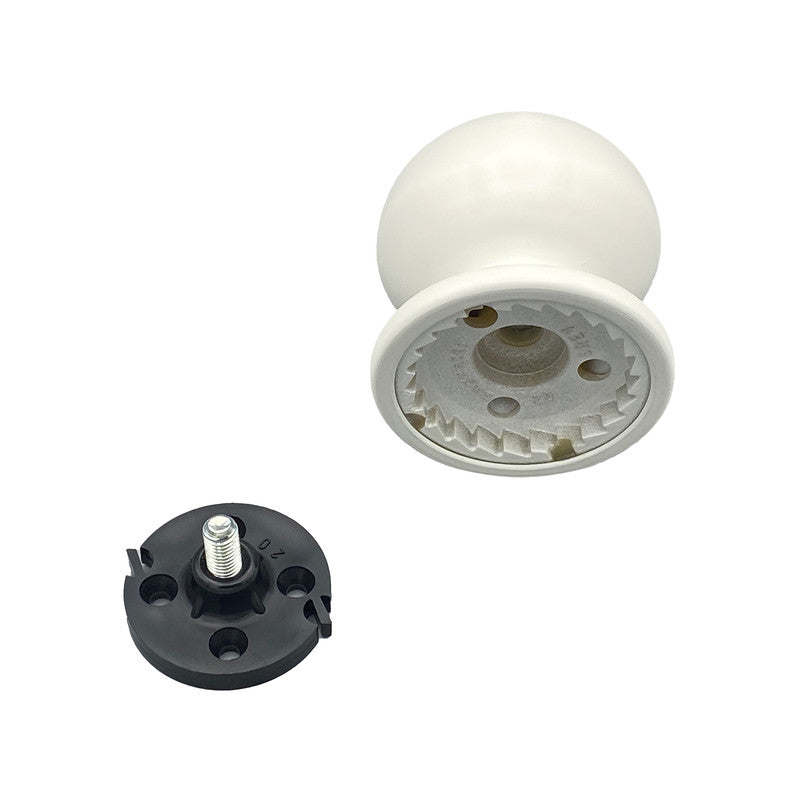 Pomolo fisso per porta SAGUATTI 869/70TOB in alluminio bianco opaco