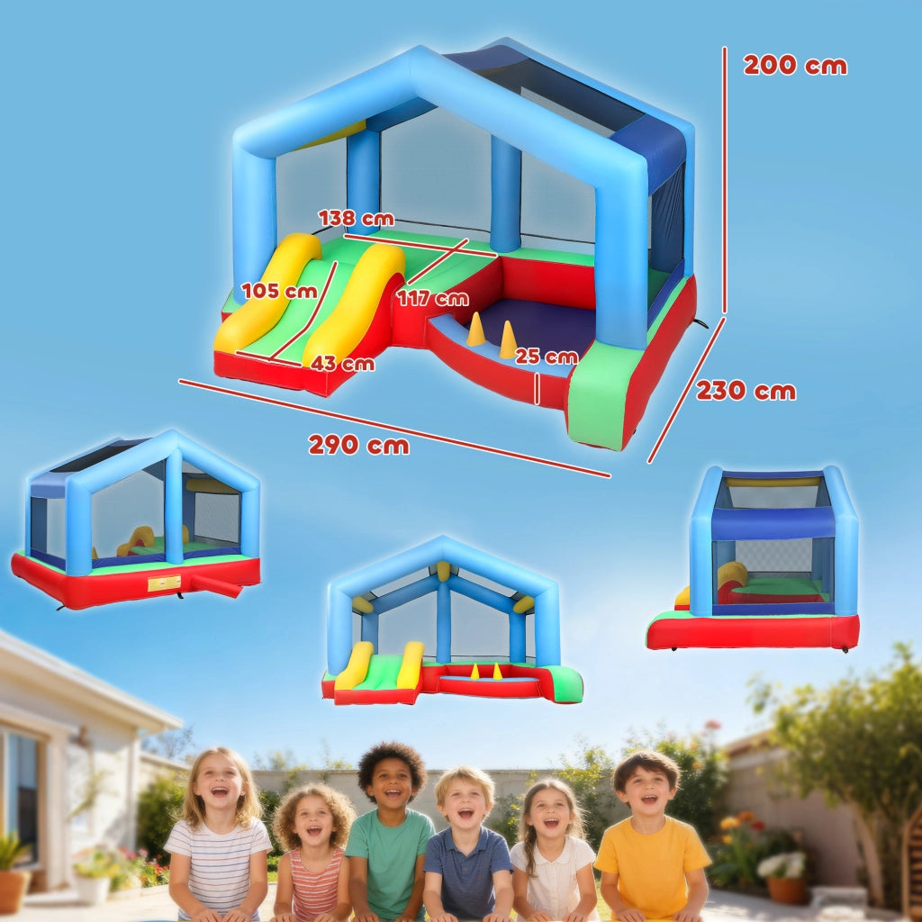 Casetta gonfiabile 4 in 1 con toboga e piscina di palline ¨C zephmum ¨C multicolore