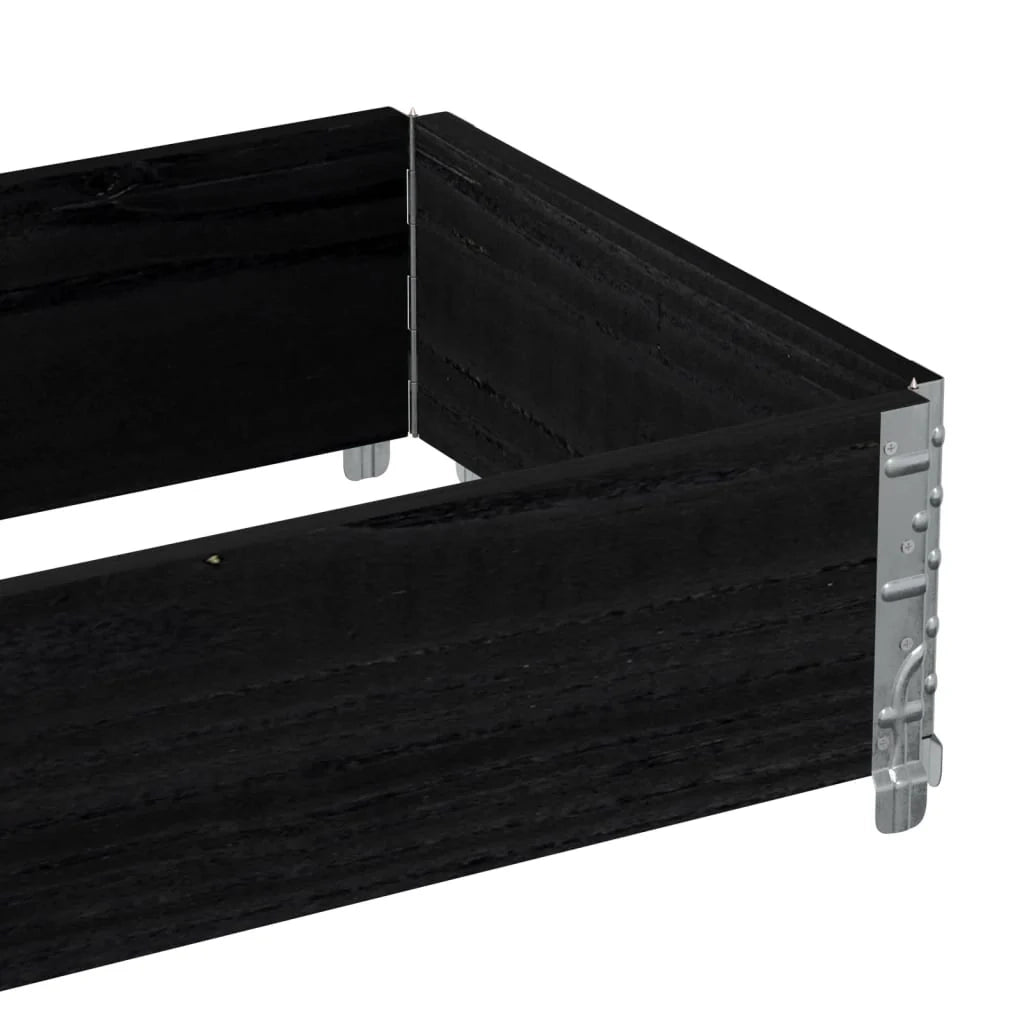 Fioriera rialzata per piante fiori terrazza giardino 100 x 50 cm legno massello di pino nero 02_0037286