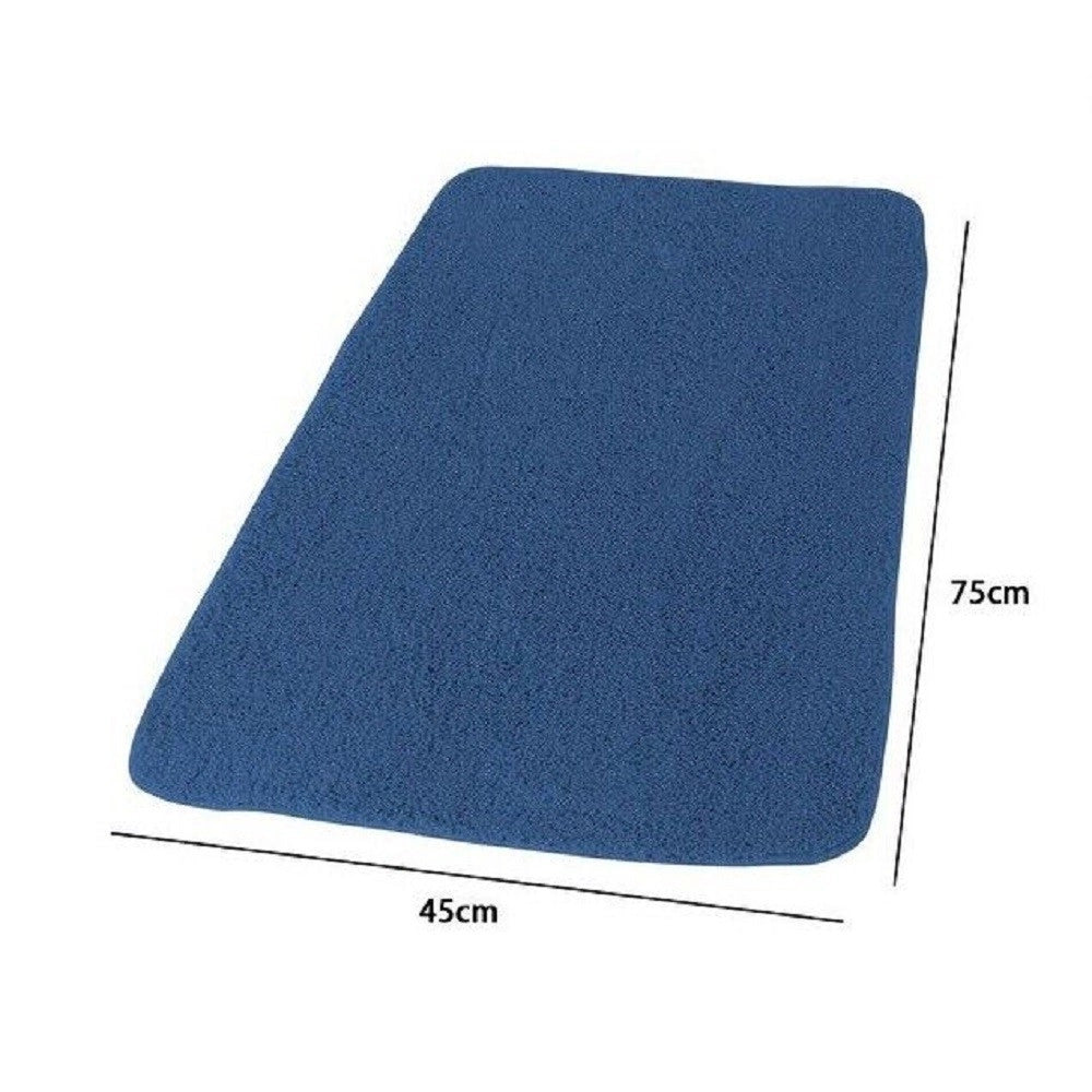 Trade Shop - Tappeto Tappetino In Tessuto Per Arredo Bagno Casa 45 X 75 Cm Colore Blu 69906 -