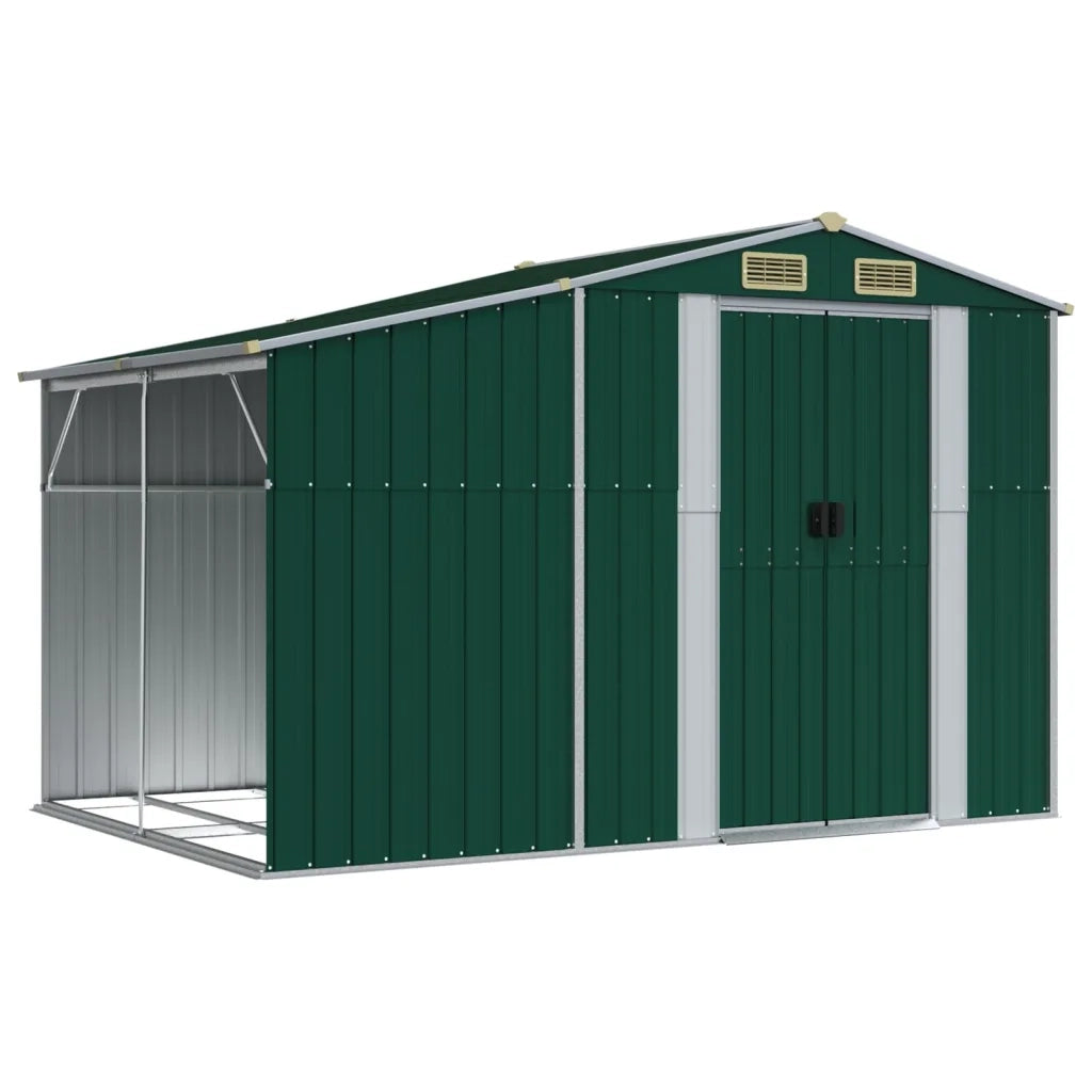 Capanno da Giardino Verde 277x192,5x179 cm in Acciaio Zincatocod mxl 80295