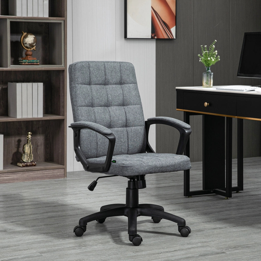 Sedia da ufficio girevole con braccioli e altezza regolabile ¨C zephmum ¨C grigio scuro 59x63x96-105,5 cm